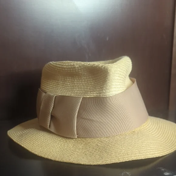 Eugenia Kim Tan Hat with Brown Ribbon display picture 3